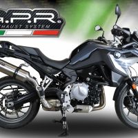 Exhaust compatible with Bmw F750GS 2018-2020, Satinox, Slip-on exhaust including removable db killer and link pipe, EPA-compliant 