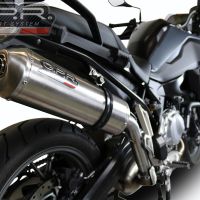 Exhaust compatible with Bmw F750GS 2018-2020, Satinox, Slip-on exhaust including removable db killer and link pipe, EPA-compliant 