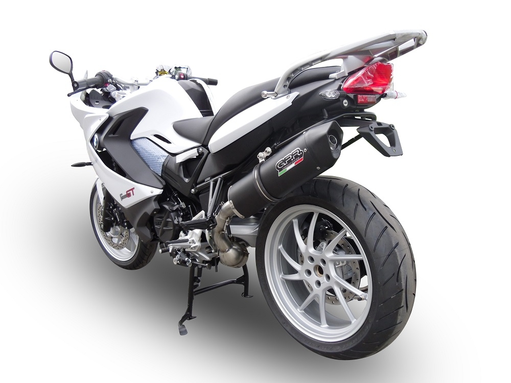 Exhaust compatible with Bmw F800GT 2017-2019, Furore Evo4 Nero, Slip-on exhaust including removable db killer and link pipe, EPA-compliant 