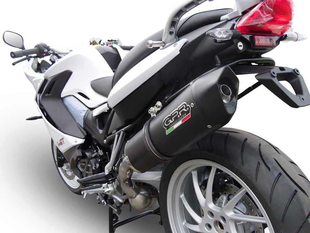 Exhaust compatible with Bmw F800GT 2012-2016, Furore Nero, Slip-on exhaust including removable db killer and link pipe, EPA-compliant 