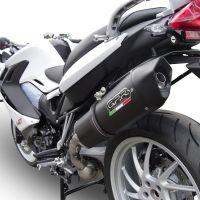 Exhaust compatible with Bmw F800GT 2012-2016, Furore Nero, Slip-on exhaust including removable db killer and link pipe, EPA-compliant 