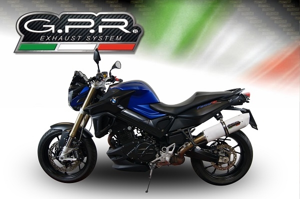 Exhaust compatible with Bmw F800R 2017-2019, Albus Evo4, Slip-on exhaust including removable db killer and link pipe, EPA-compliant 