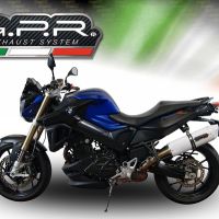 Exhaust compatible with Bmw F800R 2017-2019, Albus Evo4, Slip-on exhaust including removable db killer and link pipe, EPA-compliant 