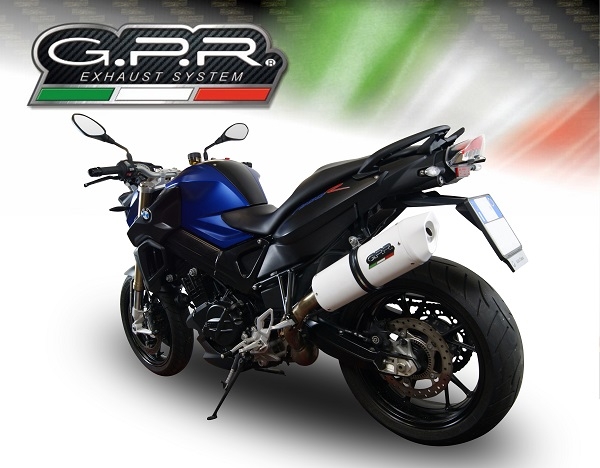 Exhaust compatible with Bmw F800R 2017-2019, Albus Evo4, Slip-on exhaust including removable db killer and link pipe, EPA-compliant 