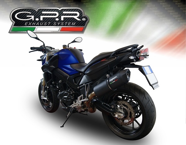 Exhaust compatible with Bmw F800R 2017-2019, Furore Evo4 Nero, Slip-on exhaust including removable db killer and link pipe, EPA-compliant 