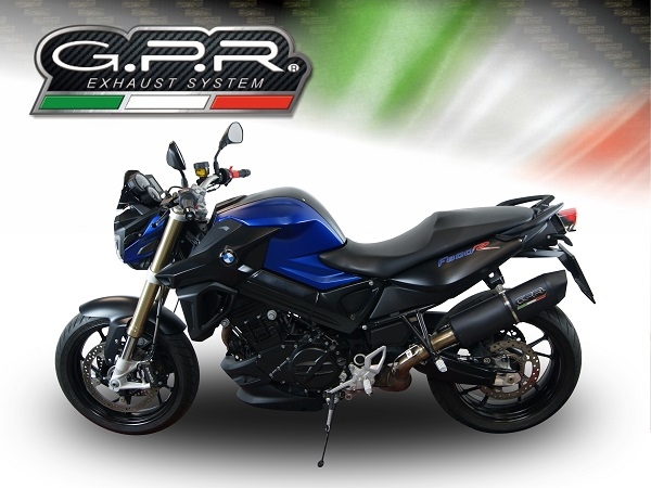 Exhaust compatible with Bmw F800R 2017-2019, Furore Evo4 Nero, Slip-on exhaust including removable db killer and link pipe, EPA-compliant 