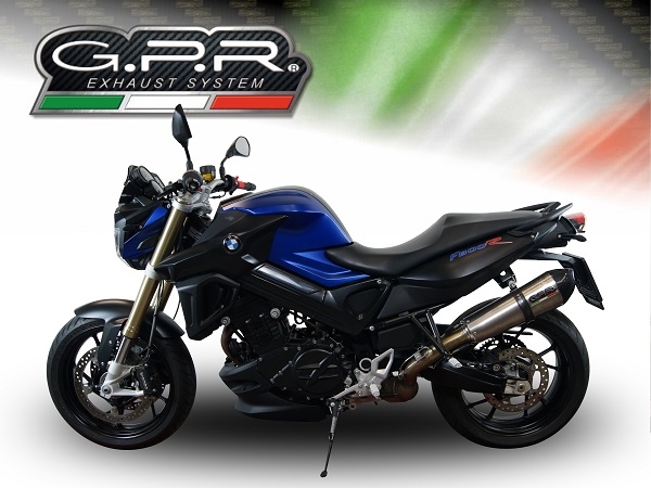 GPR exhaust compatible with  Bmw F800R 2015-2016, New Grand Prix Evo Titanium, Slip-on exhaust including removable db killer and link pipe, EPA-compliant 