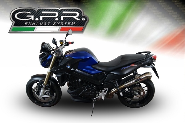 Exhaust compatible with Bmw F800R 2009-2014, Powercone Evo, Slip-on exhaust including removable db killer and link pipe, EPA-compliant 