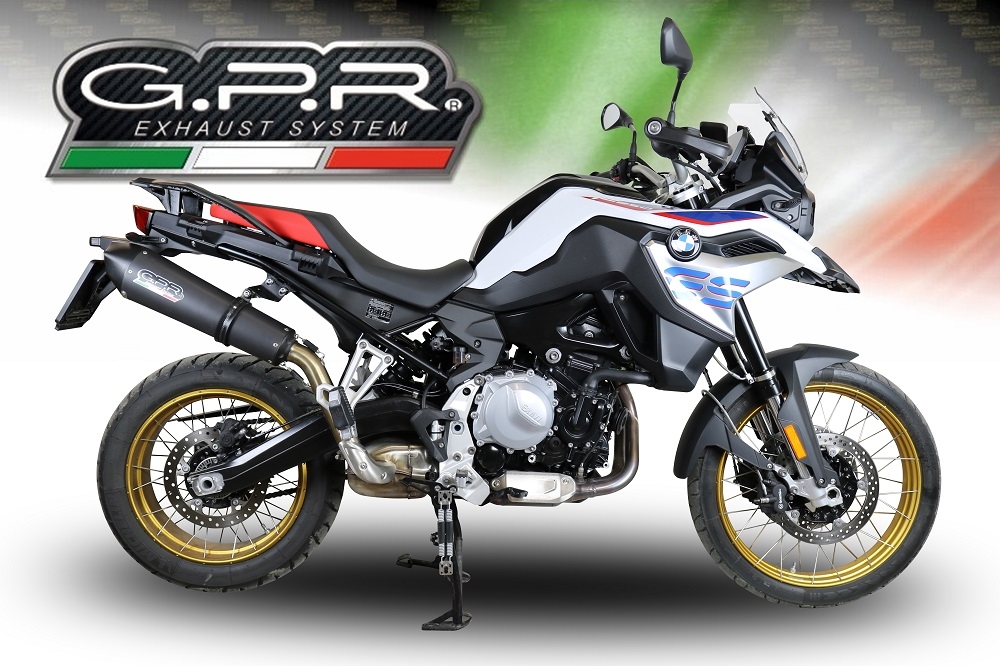 GPR exhaust compatible with  Bmw F 900 Gs Adventure 2024-2025, New Grand Prix Evo Black Titanium, Slip-on exhaust including removable db killer and link pipe, EPA-compliant 
