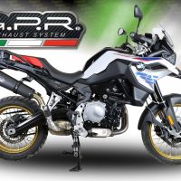 GPR exhaust compatible with  Bmw F 900 Gs Adventure 2024-2025, New Grand Prix Evo Black Titanium, Slip-on exhaust including removable db killer and link pipe, EPA-compliant 