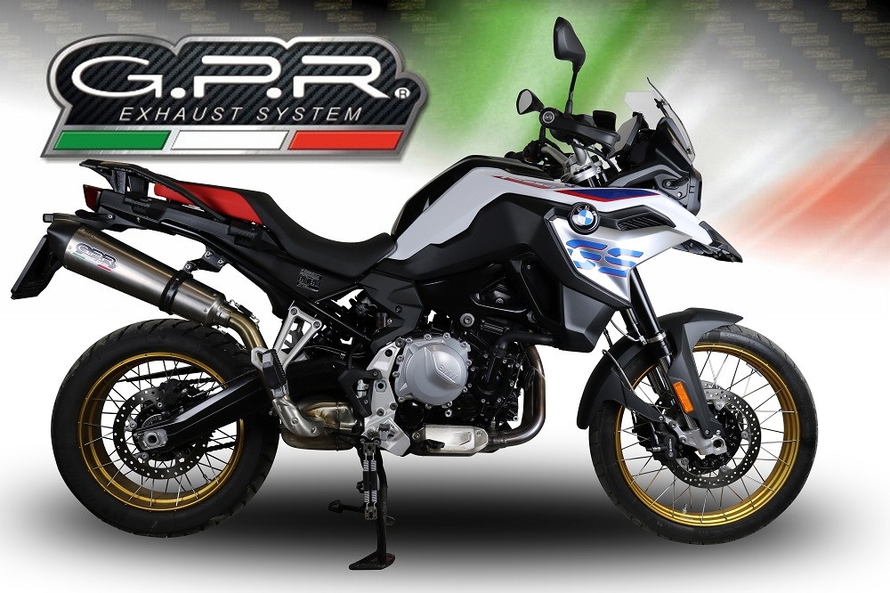 GPR exhaust compatible with  Bmw F 800 Gs 2024-2025, New Grand Prix Evo Titanium, Slip-on exhaust including removable db killer and link pipe, EPA-compliant 