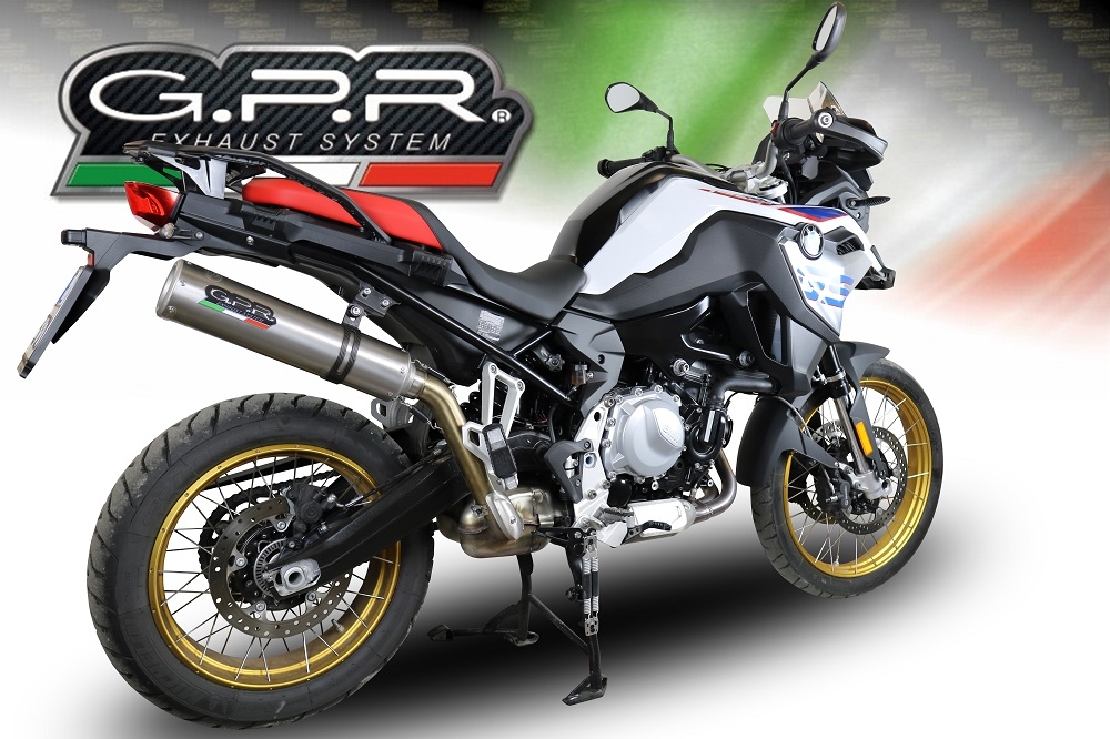 Exhaust compatible with Bmw F850GS - Adventure 2018-2020, M3 Inox , Slip-on exhaust including removable db killer and link pipe, EPA-compliant 
