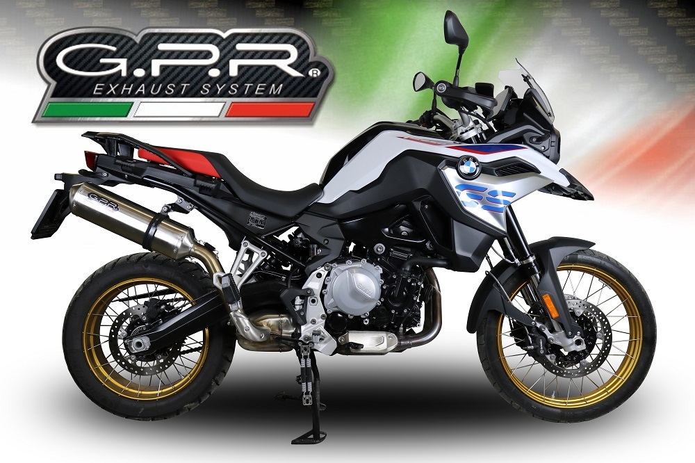 Exhaust compatible with Bmw F850GS - Adventure 2018-2020, Satinox , Slip-on exhaust including removable db killer and link pipe, EPA-compliant 
