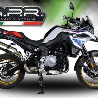Exhaust compatible with Bmw F850GS - Adventure 2018-2020, Satinox , Slip-on exhaust including removable db killer and link pipe, EPA-compliant 