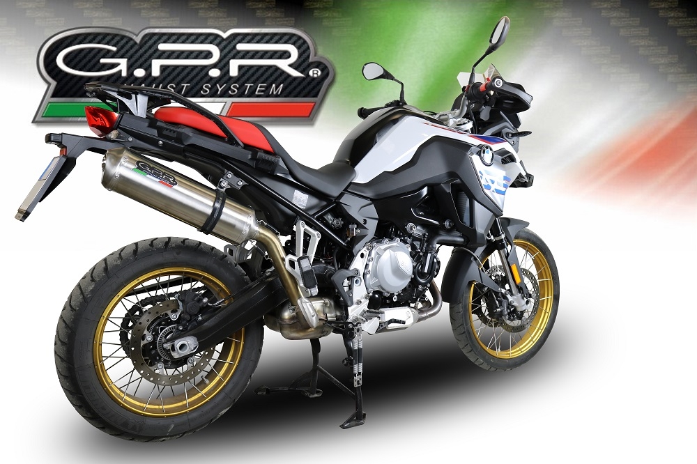 Exhaust compatible with Bmw F850GS - Adventure 2018-2020, Satinox , Slip-on exhaust including removable db killer and link pipe, EPA-compliant 