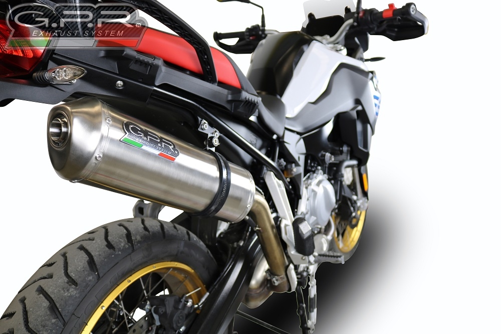 Exhaust compatible with Bmw F850GS - Adventure 2018-2020, Satinox , Slip-on exhaust including removable db killer and link pipe, EPA-compliant 