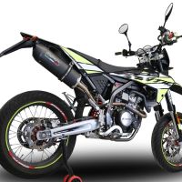Exhaust compatible with Fantic Motor 125 M Performance 2019-2020, Furore Nero, Slip-on exhaust including removable db killer and link pipe, EPA-compliant 