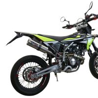 Exhaust compatible with Fantic Motor XMF Motard 125 Competition/Performance 2021-2024, M3 Inox , Slip-on exhaust including removable db killer and link pipe, not EPA-compliant 