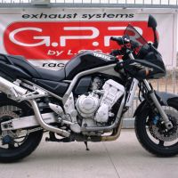 Exhaust compatible with Yamaha Fzs 1000 Fazer 2001-2005, Trioval, Slip-on exhaust including removable db killer and link pipe, EPA-compliant 