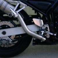 Exhaust compatible with Yamaha Fzs 600 Fazer 1998-2003, Furore Nero, Slip-on exhaust including removable db killer and link pipe, EPA-compliant 