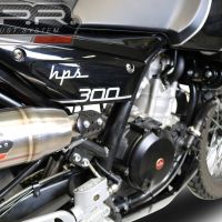 Exhaust compatible with F.B. Mondial Hps 300 2021-2022, Deeptone Inox, Slip-on exhaust including removable db killer and link pipe, EPA-compliant 