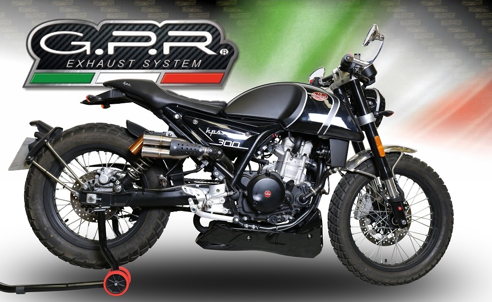 Exhaust compatible with F.B. Mondial Hps 300 2021-2022, F205, Slip-on exhaust including removable db killer and link pipe, EPA-compliant 