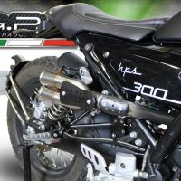 Exhaust compatible with F.B. Mondial Hps 300 2021-2022, F205, Slip-on exhaust including removable db killer and link pipe, EPA-compliant 