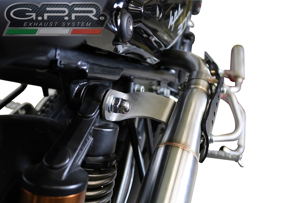 Exhaust compatible with F.B. Mondial Hps 300 2021-2022, F205, Slip-on exhaust including removable db killer and link pipe, EPA-compliant 