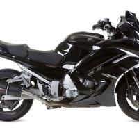 Exhaust compatible with Yamaha FJR1300 2017-2020, Furore Evo4 Nero, Dual slip-on including removable db killers and link pipes, not EPA-compliant 