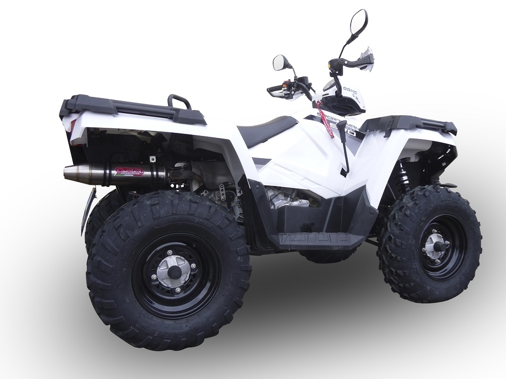 Exhaust compatible with Polaris Sportsman 1000 XP Highlifter Edition 2012-2016, Deeptone Atv, Slip-on exhaust including removable db killer and link pipe, EPA-compliance NOT required 
