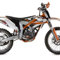 Exhaust compatible with Ktm Freeride 350 4T 2012-2017, Deeptone Inox, Dual slip-on including removable db killers and link pipes, EPA-compliant 