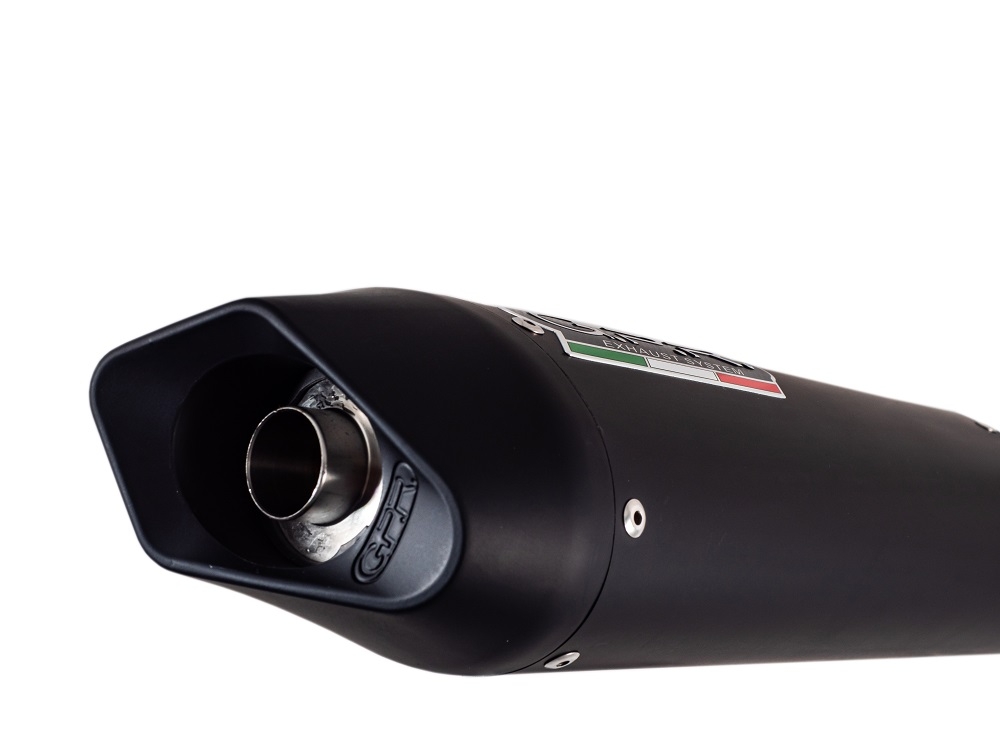 Exhaust compatible with Aprilia Dorsoduro 900 2017-2020, Furore Nero, Dual slip-on exhausts including link pipes 