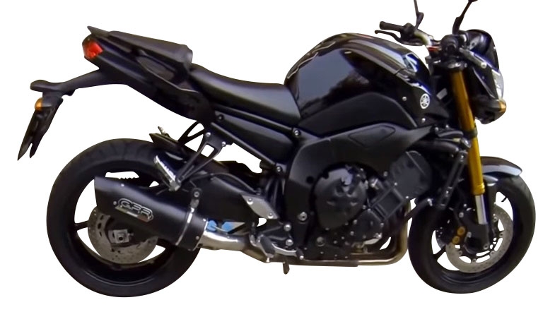 Exhaust compatible with Yamaha FZ-8 2010-2016, Furore Nero, Slip-on exhaust including removable db killer and link pipe, EPA-compliant 