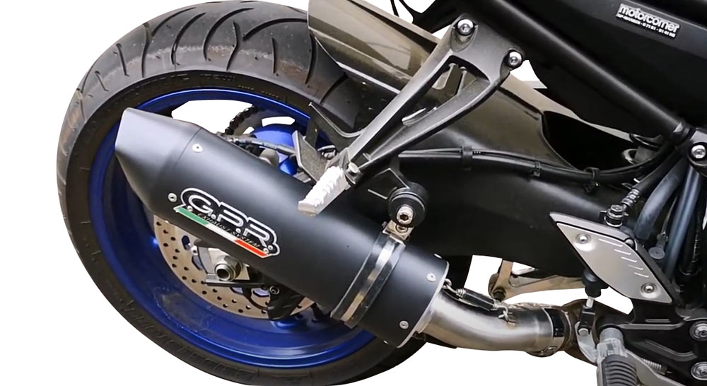 Exhaust compatible with Yamaha FZ-8 2010-2016, Furore Nero, Slip-on exhaust including removable db killer and link pipe, EPA-compliant 