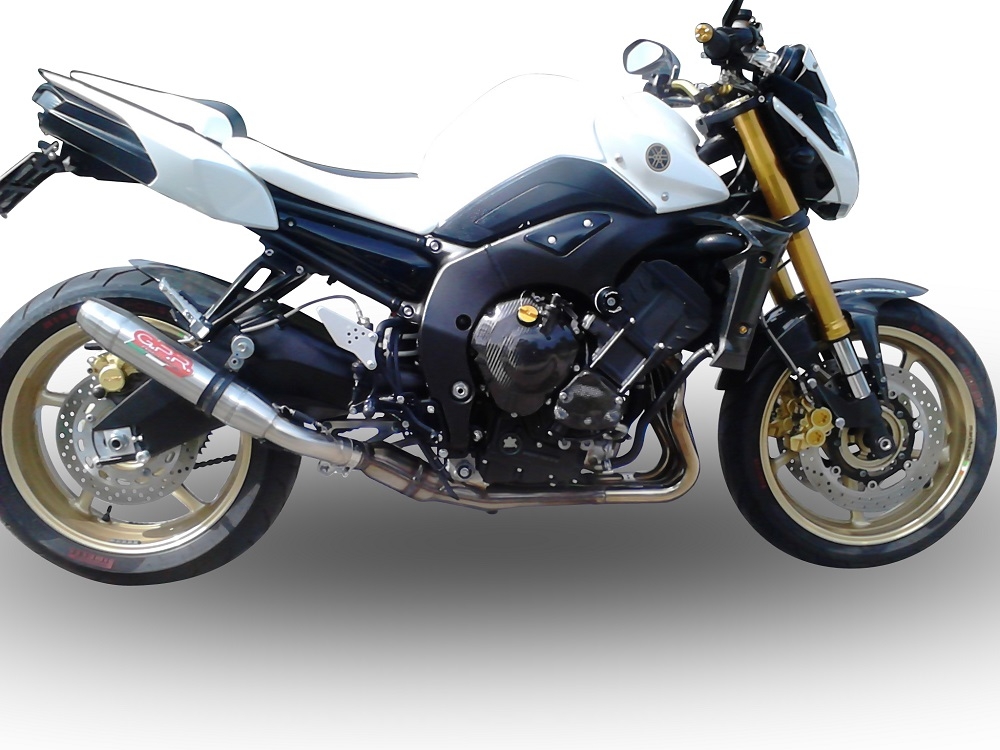 Exhaust compatible with Yamaha FZ-8 2010-2016, Deeptone Inox, Slip-on exhaust including removable db killer and link pipe, EPA-compliant 
