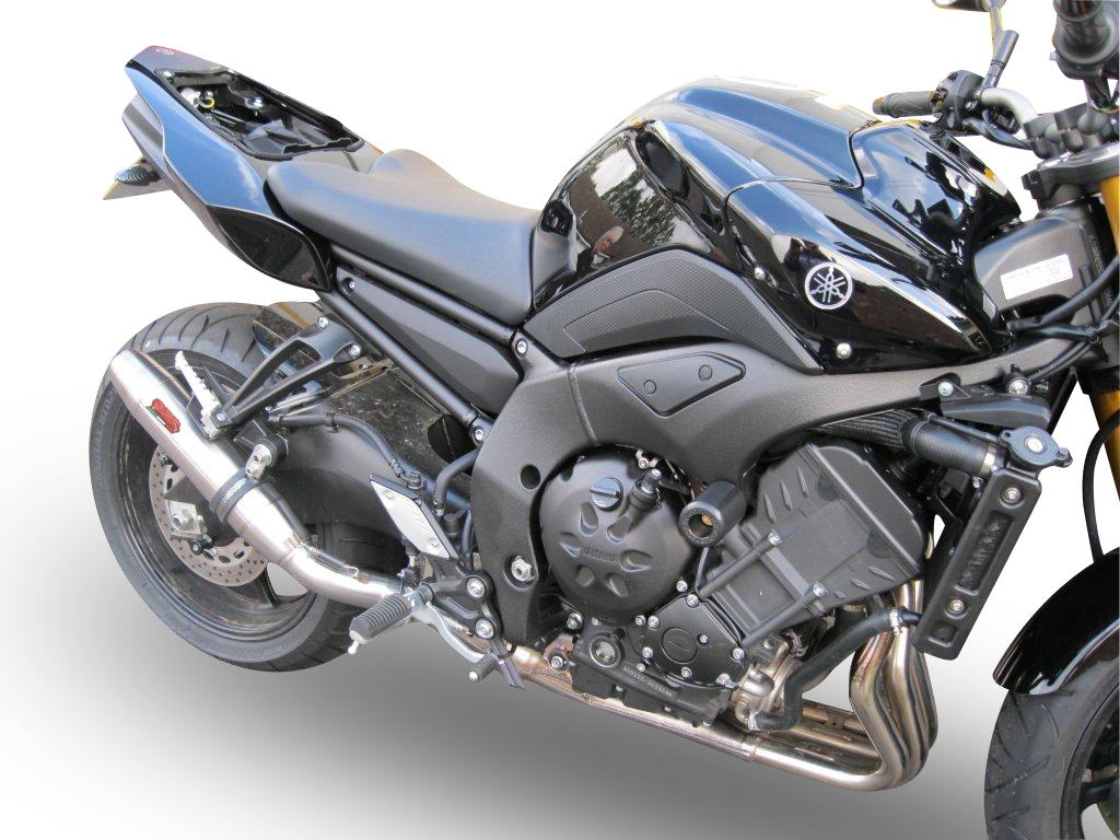 Exhaust compatible with Yamaha FZ-8 2010-2016, Deeptone Inox, Slip-on exhaust including removable db killer and link pipe, EPA-compliant 