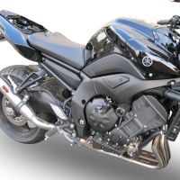 Exhaust compatible with Yamaha FZ-8 2010-2016, Deeptone Inox, Slip-on exhaust including removable db killer and link pipe, EPA-compliant 