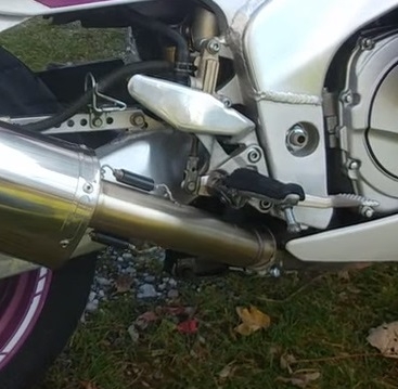 Exhaust compatible with Yamaha Fzr 1000 Ex-Up 1989-1990, Trioval, Slip-on exhaust including removable db killer and link pipe, EPA-compliant 