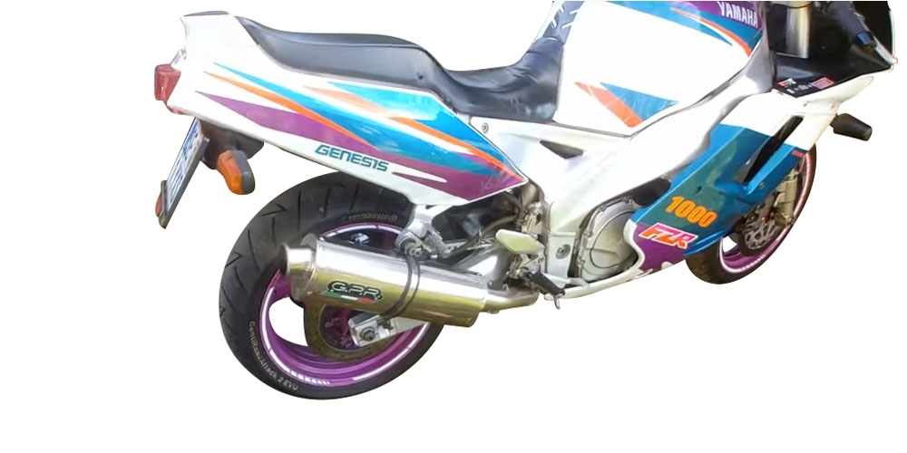Exhaust compatible with Yamaha Fzr 1000 Ex-Up 1989-1990, Trioval, Slip-on exhaust including removable db killer and link pipe, EPA-compliant 