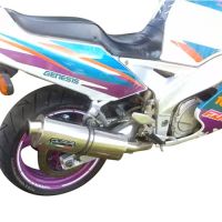 Exhaust compatible with Yamaha Fzr 1000 Ex-Up 1989-1990, Trioval, Slip-on exhaust including removable db killer and link pipe, EPA-compliant 