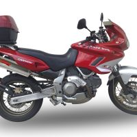 Exhaust compatible with Cagiva Gran Canyon 1998-2000, Trioval, Dual slip-on including removable db killers and link pipes, EPA-compliant 