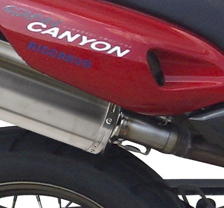 Exhaust compatible with Cagiva Navigator 1000 2000-2005, Furore Nero, Dual slip-on including removable db killers and link pipes, EPA-compliant 