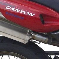 Exhaust compatible with Cagiva Navigator 1000 2000-2005, Furore Nero, Dual slip-on including removable db killers and link pipes, EPA-compliant 