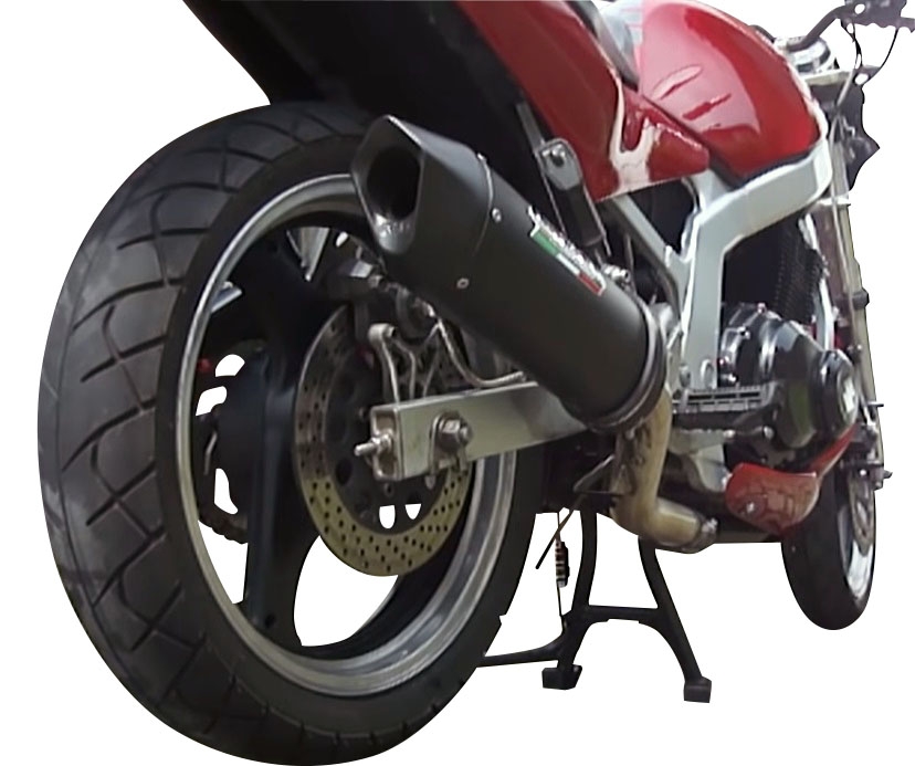 Exhaust compatible with Suzuki Gs 500 E - F 1989-2007, Furore Nero, Slip-on exhaust including removable db killer and link pipe, EPA-compliant 