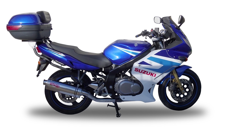 Exhaust compatible with Suzuki Gs 500 E - F 1989-2007, Trioval, Slip-on exhaust including removable db killer and link pipe, EPA-compliant 