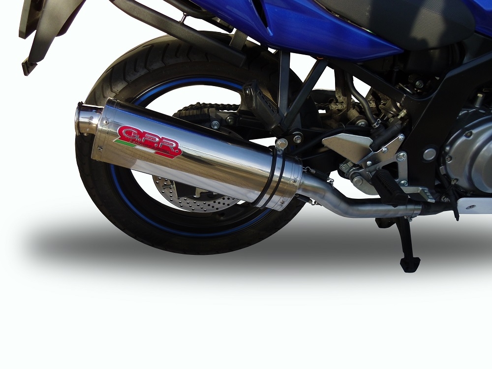 Exhaust compatible with Suzuki Gs 500 E - F 1989-2007, Trioval, Slip-on exhaust including removable db killer and link pipe, EPA-compliant 
