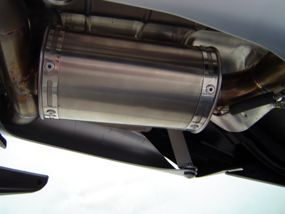 Exhaust compatible with Suzuki GSR600 2006-2011, Alluminio Ghost, Slip-on exhaust including removable db killer and link pipe, EPA-compliant 