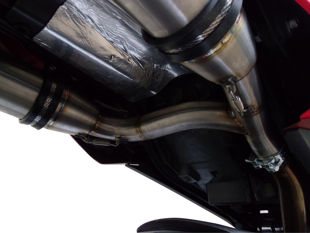 Exhaust compatible with Suzuki GSR600 2006-2011, Deeptone Inox, Dual slip-on including removable db killers and link pipes, EPA-compliant 