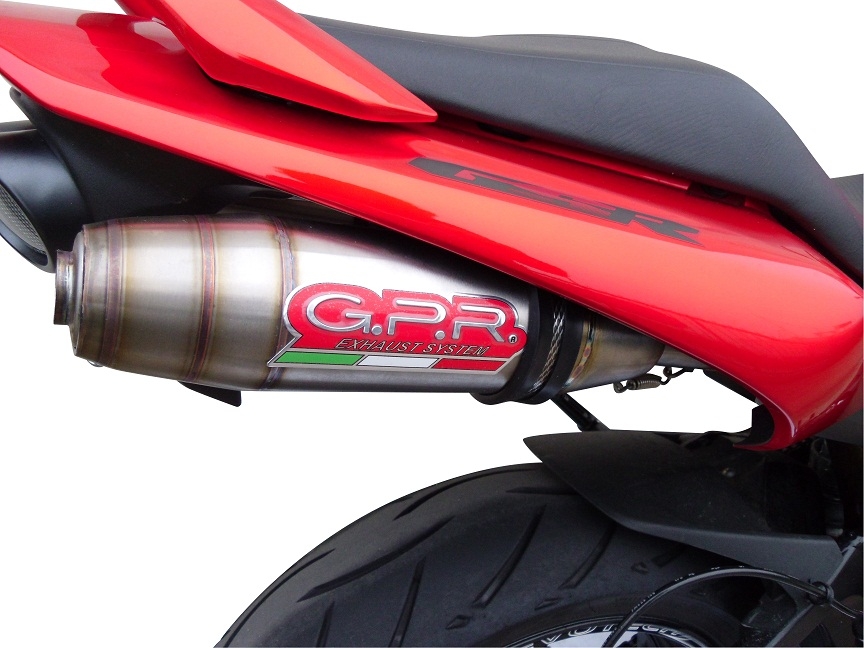 Exhaust compatible with Suzuki GSR600 2006-2011, Deeptone Inox, Dual slip-on including removable db killers and link pipes, EPA-compliant 