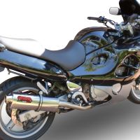 Exhaust compatible with Suzuki Gsx 600 F 1998-2005, Trioval, Slip-on exhaust including removable db killer and link pipe, EPA-compliant 